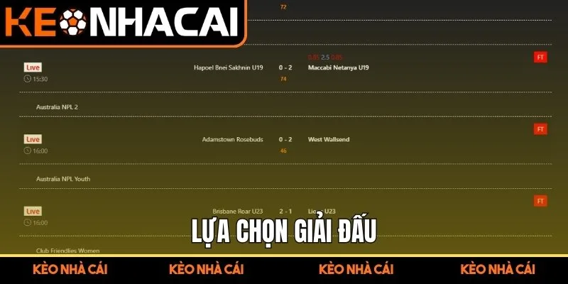 Livescore - Trung Tâm Cập Nhật Tỷ Số Bóng Đá Trực Tiếp 3 Lựa chọn giải đấu