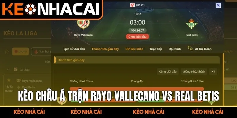 Soi Kèo Trận Đấu Rayo Vallecano Vs Real Betis (03:00 16/12, La Liga) 2 Kèo châu Á trận Rayo Vallecano vs Real Betis (03:00 16/12, La Liga)